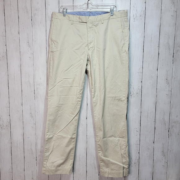 Polo Ralph Lauren Men's Beige Cotton Stretch Straight Fit Pants Size 36 X 32. - Picture 1 of 9